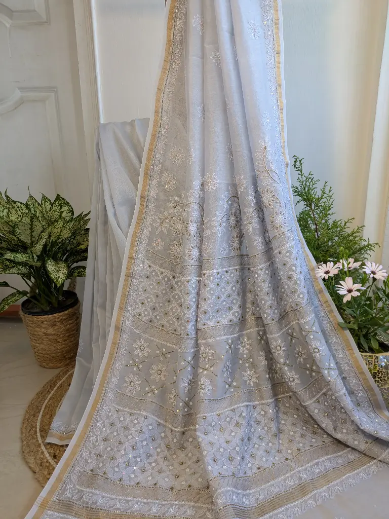 KOHINOOR  Chanderi Silk with Pearl,Cuttdana and Zardozi work