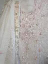 Pink Mul Chikankari Kurta Embellished with pearl work
