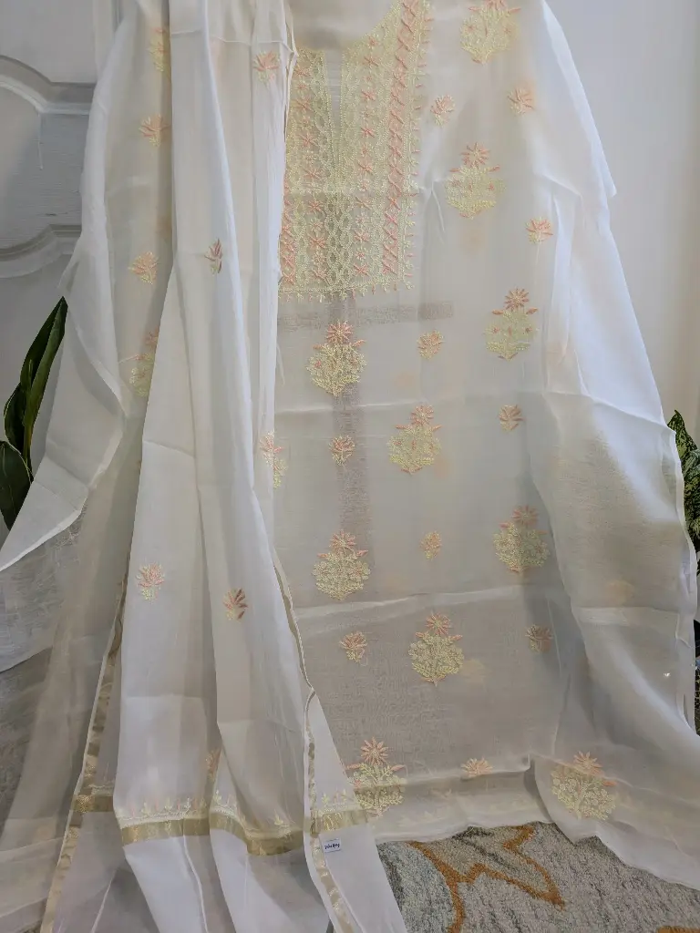 Mul Cotton Chikankari Kurta Set