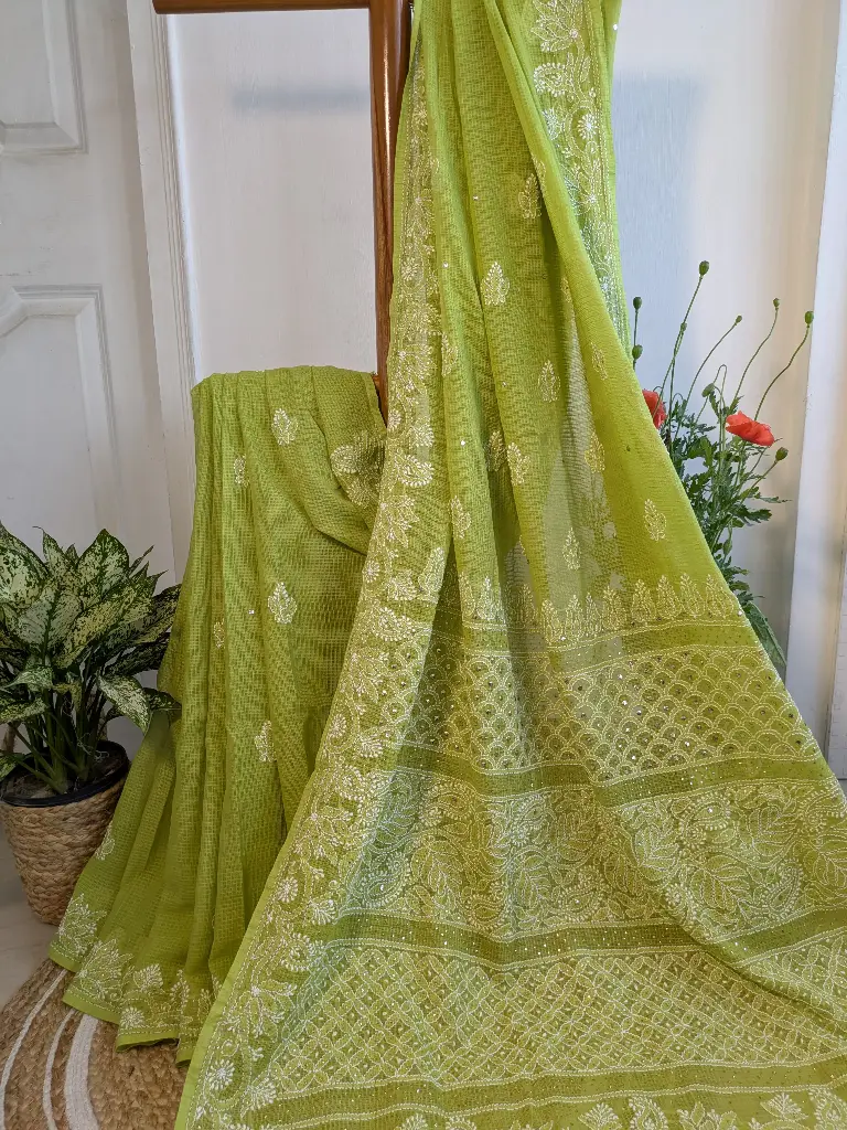 SITARA GREEN    Kota Saree with Mukaish work