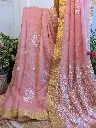 SUNAHRI SHAAM    Mul mul Cotton saree with Sequence and Moti work