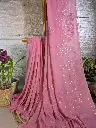MANORAMA    Viscose Chikankari Saree with Gotta-patti work