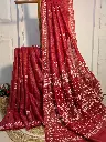 RANGREEZ Saree Tusser Silk with Chikankari work