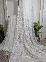 CHANDRIKA  Viscose Chikankari Saree embellished with Cuttdana, Pearl 