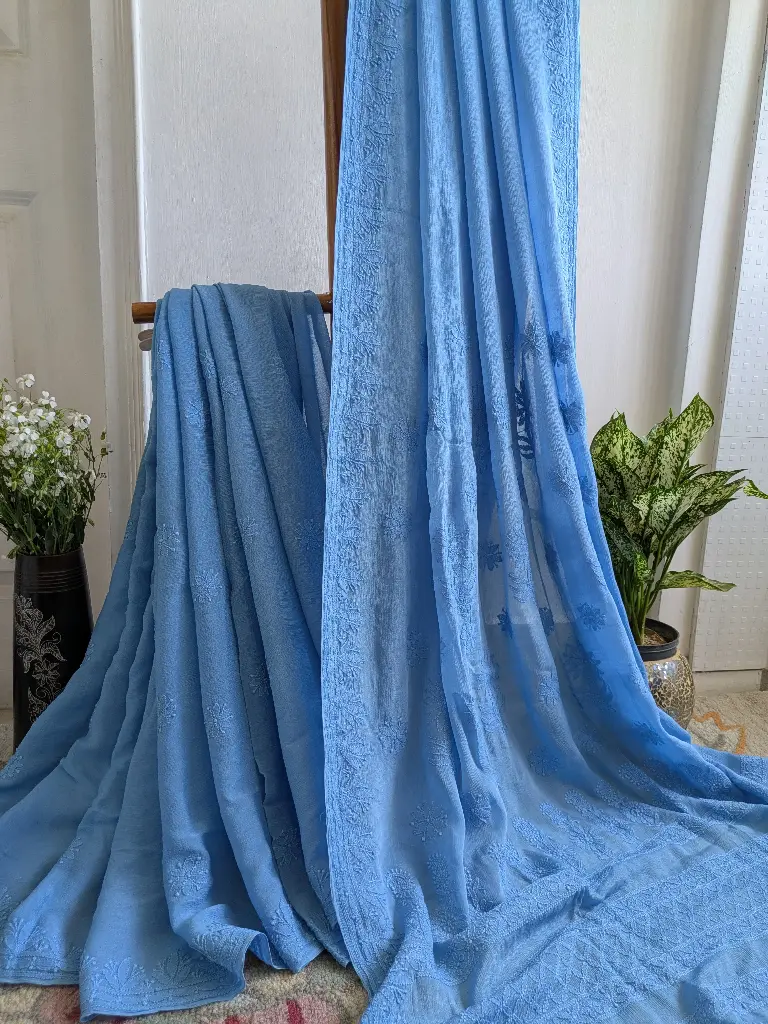 NEELIMA   Chiffon Chikankari Saree monotone elegance