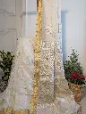 ALBALI  Mul Cotton Chikankari Saree with Sequence ,Cuttdana and Moti work