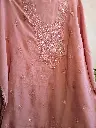 Flamingo Pink Organza Chikankari 3 pc Suit set