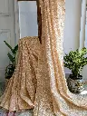 PEACH PARIJAT Kota Chikankari Saree with Tepchi work