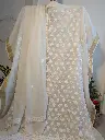 White Mul Cotton Suit Set