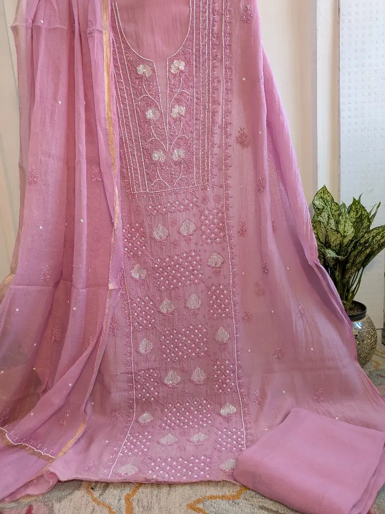 Purple Mul Cotton Suit Set 