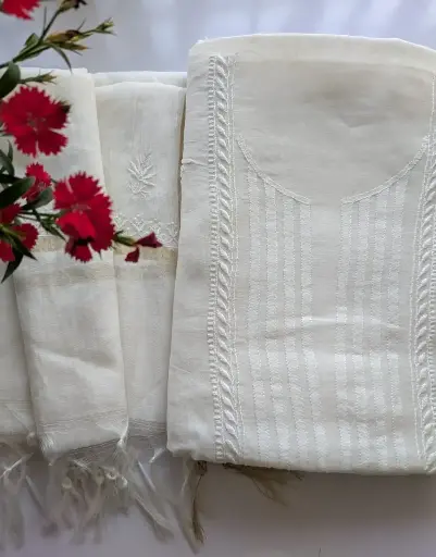 White Mul Chikankari Kurta 