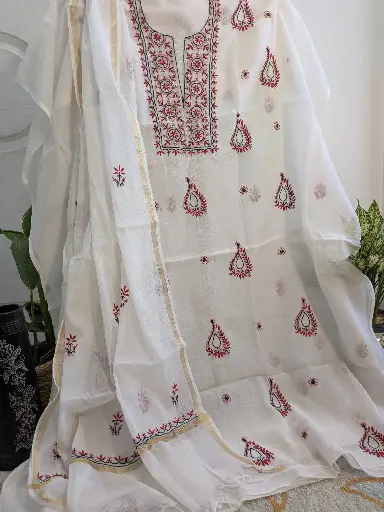 Mul Cotton Chikankari Kurta Set