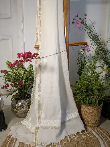 Chanderi Chikankari Dupatta